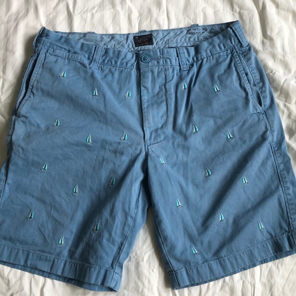 J Crew Embroidered Sailboat Shorts